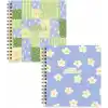 15x16 Spiralli Karton Kapak 2li Noktalı Not Defter Seti - Patchwork