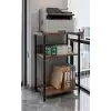 Yazıcı Sehpası 3 Katlı Çok Amaçlı Raf Metal Ayaklı Printer Stand Ofis Ev Düzenleyici Kahverengi