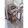 Yazıcı Sehpası 3 Katlı Çok Amaçlı Raf Metal Ayaklı Printer Stand Ofis Ev Düzenleyici Kahverengi