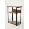 Yazıcı Sehpası 3 Katlı Çok Amaçlı Raf Metal Ayaklı Printer Stand Ofis Ev Düzenleyici Kahverengi