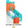 Uzspace 500ml Askılı Kulplu Pipetli Tritan Çocuk Su Matarası (Mavi-Sarı)