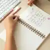 PAPERORA A5 Spiralli Sert Kapak Keten Kareli Tarihsiz Not Defteri Lacivert