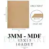 3 mm 15x15 MDF Plaka (10 ADET) - Hobi, Maket, Ahşap El Sanatları İçin Uygun (10`lu Paket)