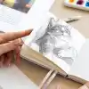 12x12 cm Sert Kapak 80 Yaprak 140 gr. Eskiz Defteri - Sketch Book - Lila