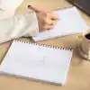 A5 Spiralli Karton Kapak 2’li Set Noktalı Okul Defteri 80 yaprak, Ders Programlı Krem Yeşil Puantiye
