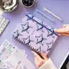 17x24 Spiralli Lastikli Sert Kapak Kareli Not Defteri Mavi Yıldız