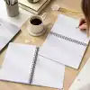 A5 Spiralli Karton Kapak 4lü Set Çizgili Okul Defteri 80 yaprak - Ders Programlı Krem Meyveler
