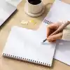 A5 Spiralli Karton Kapak 4lü Set Çizgili Okul Defteri 80 yaprak - Ders Programlı Krem Meyveler