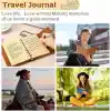 Coverzone Vintage Yaprak Motifli PU Deri Defter – 80 Sayfa Çizgisiz Günlük, 14.5x10.5 cm, Yaprak Şeklinde Metal Kapatmalı Retro Ajanda & Not Defteri, Seyahat Defteri, Travel Journal (Kahverengi)