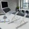 En Büyük Boy Alüminyum Katlanabilir Kademeli Laptop Bilgisayar Notebook Mac Standı, Ergonomik Notebook ve Tablet Tutucu, Çok Sağlam Metal Taşınabilir Tasarım, Hafif Koruma Çantası ile Beraber sg-001