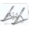 En Büyük Boy Alüminyum Katlanabilir Kademeli Laptop Bilgisayar Notebook Mac Standı, Ergonomik Notebook ve Tablet Tutucu, Çok Sağlam Metal Taşınabilir Tasarım, Hafif Koruma Çantası ile Beraber sg-001