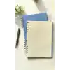 Fark Tanıtım Spiralli 80 Yaprak Çizgisiz A5 Defter, Not Defteri, Okul Defteri, 4 Farklı Renk Seçeneği (02 Placid Blue)