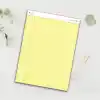 Letter Boyut (216 x 297mm), Sarı renkli Legal Pad, Notluk, Notepad, Defter, 50 Yaprak, Geniş Satır aralığı, okul, iş ve ofis için, Türk Malı