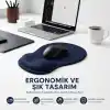 TopoWave Bilek Destekli Mouse Pad Ergonomik Kaymaz Taban Mouse Padi Bilek Koruyucu Dijital Lacivert