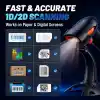 Tera HW0002 Kablosuz Barkod Okuyucu, 1D/2D/QR Kod Tarayıcı, Bluetooth/2.4G/USB 3’ü 1 Arada, Titreşim Uyarılı & Şarj Göstergeli, Stand Dahil