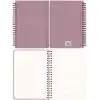Matt Notebook 20x28 cm A4 Lastikli Spiralli Sert Kapak Not Defteri Kareli Gül Kurusu