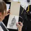 21x15 cm Sert Kapak 80 Yaprak 140 gr. Eskiz Defteri - Sketch Book - Bordo