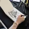 21x15 cm Sert Kapak 80 Yaprak 140 gr. Eskiz Defteri - Sketch Book - Bordo
