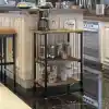Çok Amaçlı Frenli Tekerlekli 3 Katlı Mutfak Fırınlık Kahve Masası Yazıcı Sehpası Servis Sunum Arabası Kahverengi