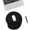 Black Deer Bilek Destekli Ergonomik Mouse Pad, Rahat Fare Padi, Fare Altlığı, Ofis ve Oyun İçin, Kaymaz Taban, Siyah