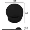 Black Deer Bilek Destekli Ergonomik Mouse Pad, Rahat Fare Padi, Fare Altlığı, Ofis ve Oyun İçin, Kaymaz Taban, Siyah