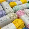 Premium Softee Raffia Yumuşak Çok Renkli Rafya Kağıt Ebruli El Örgü İpi Hobi İp (Gün Batımı)