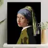 Palmiye Hobi Sanat Sayılarla Boyama Tuval Seti Fırça Boya Dahil (Çıtalı) 40x50 CM - İnci Küpeli Kız