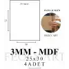 3 mm 25x30 MDF Plaka (4 ADET) - Hobi, Maket, Ahşap El Sanatları İçin Uygun (4`lü Paket)