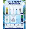 5in1 Dijital PH/TDS/EC/Tuzluluk/Sıcaklık Metre Işıklı Test Cihazı İletkenlik Kalem Model