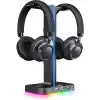 havit çift kulaklık askısı, 2 USB bağlantı noktası, RGB kulaklık tutucu, oyuncular için, PC için, siyah (TH650)