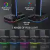 havit çift kulaklık askısı, 2 USB bağlantı noktası, RGB kulaklık tutucu, oyuncular için, PC için, siyah (TH650)