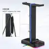 havit çift kulaklık askısı, 2 USB bağlantı noktası, RGB kulaklık tutucu, oyuncular için, PC için, siyah (TH650)