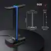 havit çift kulaklık askısı, 2 USB bağlantı noktası, RGB kulaklık tutucu, oyuncular için, PC için, siyah (TH650)