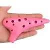 Valkyrie Ocarina 12 Delik Ocarina Alto C Ocarina Flüt Ocarina Sualtı Müzik Nefesli Enstrüman PEMBE