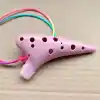Valkyrie Ocarina 12 Delik Ocarina Alto C Ocarina Flüt Ocarina Sualtı Müzik Nefesli Enstrüman PEMBE