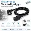 PrimeX PX-P450 5 Metre Lüks Power Kablosu, 3x1.5mm Kalın Full Bakır PSU Güç Kablosu, PC Power Supply Monitör Mining Sistemleri İçin Siyah Enerji Kablosu (5 Metre)