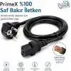 PrimeX PX-P450 5 Metre Lüks Power Kablosu, 3x1.5mm Kalın Full Bakır PSU Güç Kablosu, PC Power Supply Monitör Mining Sistemleri İçin Siyah Enerji Kablosu (5 Metre)