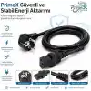 PrimeX PX-P450 5 Metre Lüks Power Kablosu, 3x1.5mm Kalın Full Bakır PSU Güç Kablosu, PC Power Supply Monitör Mining Sistemleri İçin Siyah Enerji Kablosu (5 Metre)