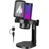 MAONO PC için USB Mikrofon, Sessiz Düğmeli RGB Oyun Mikrofonu, Gürültü Önleyici Kondenser Mikrofon, Akış, Podcast, Kayıt, Sohbet için Kazanç Topuzlu PS5/PS4/Mac, DGM20 ile Uyumlu