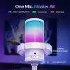 MAONO GDGM20S oyun USB mikrofonu, gürültü azaltma, RGB ışıklı kondansatörlü mikrofon, sessize alma, güçlendirme, monitör, kol desteği, yayın, podcast, Twitch, YouTube için pop filtresi