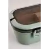 Busstier 1200 ml 2 Katlı 6 Bölmeli BPAsız PP Plastik Sefer Tası ve Beslenme Çantası - Hava Kilitli Bento Lunch Box, Çatal ve Kaşık Dahil (Yeşil)
