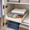 Orret Home Dolap İçi Raylı Organizer Çekmece 34 x 27 x 6,5 cm, Çekilebilir Plastik Dolap Düzenleyici, Mutfak Banyo Dolap İçi Organizer, Raylı Saklama Sepeti (Büyük)