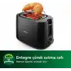 Philips Daily Collection Tost Makinesi - 2 dilim, 8 ayar Erişim. entegre hamur ısıtıcısı, Kompakt tasarım, Otomatik durma, Geniş yuva, Siyah (HD2581/90)