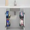 Deconox 2li Set Siyah Yapışkanlı Banyo Duş Rafı - 27x12 cm Matkapsız Montaj Şampuanlık ve Mutfak Baharatlık Organizeri