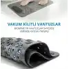 Vantuzlu Banyo ve Duş Kaydırmazı, Kaydırmaz Duş Matı, Duşa Kabin Küvet İçi Vantuzlu Banyo Paspası (35x69 cm) (Gri)