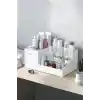 3 Katlı 2 Çekmeceli Ofis, Takı Makyaj Düzenleyici Organizer/Kozmetik Masüstü Düzenleme Kutusu,Beyaz