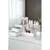 3 Katlı 2 Çekmeceli Ofis, Takı Makyaj Düzenleyici Organizer/Kozmetik Masüstü Düzenleme Kutusu,Beyaz