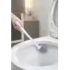 Busstier Hazneli Silikon WC Fırçası, Klozet Temizliği İçin Esnek Başlıklı Tuvalet Fırçası, Standlı Saklama Kabı