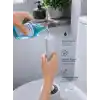 Busstier Hazneli Silikon WC Fırçası, Klozet Temizliği İçin Esnek Başlıklı Tuvalet Fırçası, Standlı Saklama Kabı