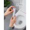 Busstier Hazneli Silikon WC Fırçası, Klozet Temizliği İçin Esnek Başlıklı Tuvalet Fırçası, Standlı Saklama Kabı